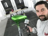 Harley – Chrome vert & lettrage déco (14)