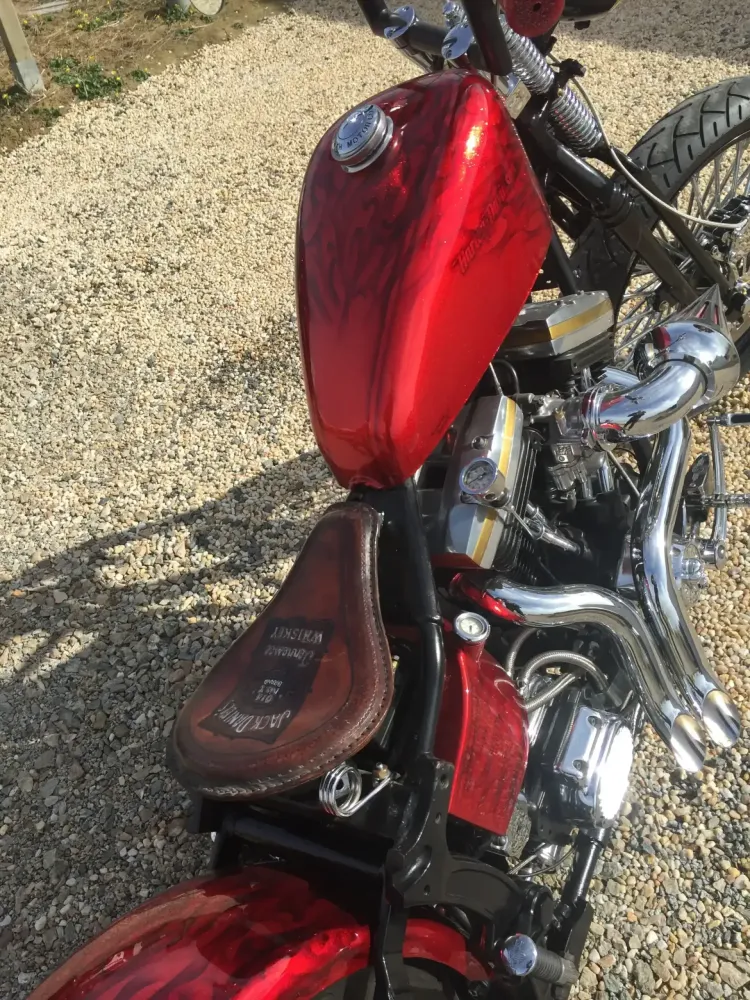 Harley – Metal flakes Candy Red, flammes True Fire (9)