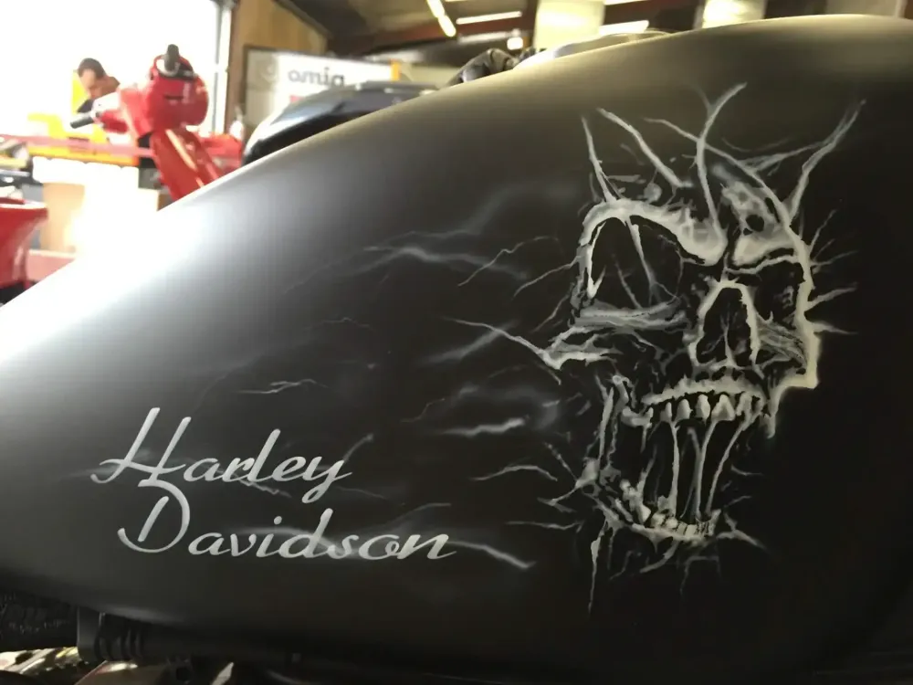 Harley – Skull white & black mat (Nantes 44) (3)