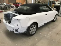 AUDI A4 CABRIOLET Réparation, changement d'aile arrière gauche , puis préparation complète pour changement de couleur en blanc opaque audi (14)