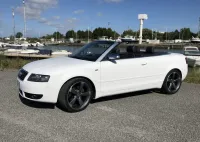 AUDI A4 CABRIOLET Réparation, changement d'aile arrière gauche , puis préparation complète pour changement de couleur en blanc opaque audi (15)