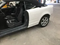 AUDI A4 CABRIOLET Réparation, changement d'aile arrière gauche , puis préparation complète pour changement de couleur en blanc opaque audi (29)