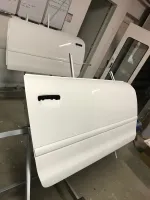 AUDI A4 CABRIOLET Réparation, changement d'aile arrière gauche , puis préparation complète pour changement de couleur en blanc opaque audi (48)