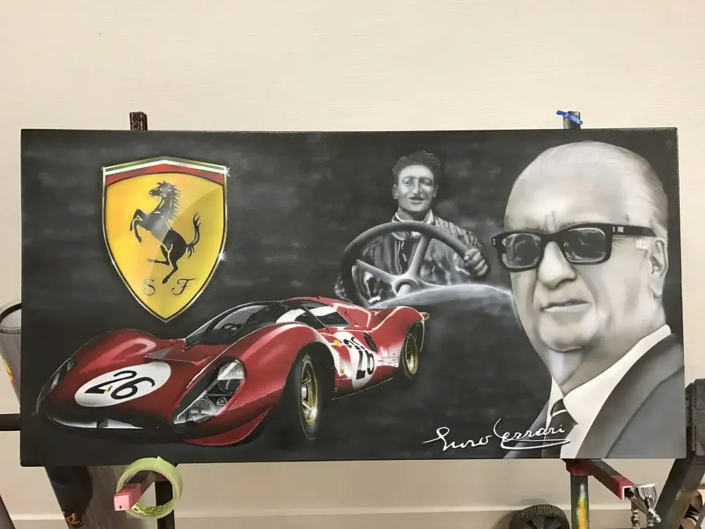 Toile Ferrari – Peinture aérographie (2)