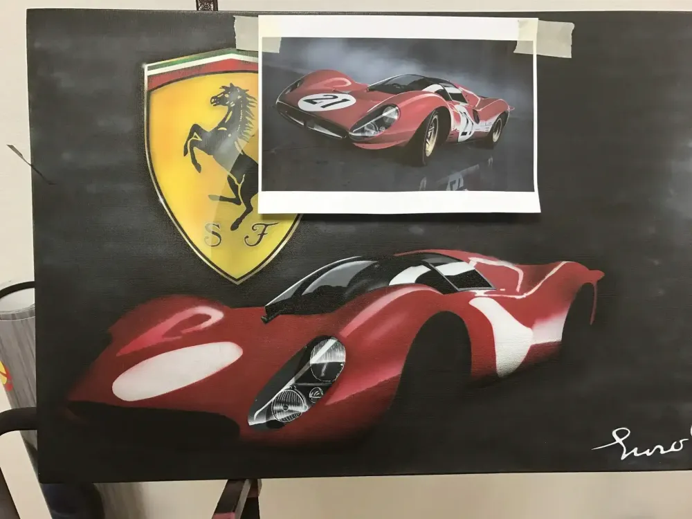 Toile Ferrari – Peinture aérographie (22)