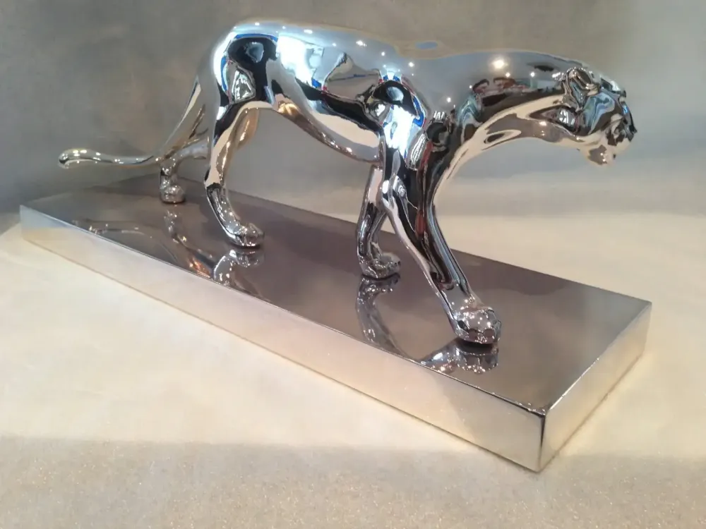 Chromage statuette bronze & marbre-10