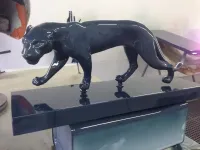 Chromage statuette bronze & marbre-14