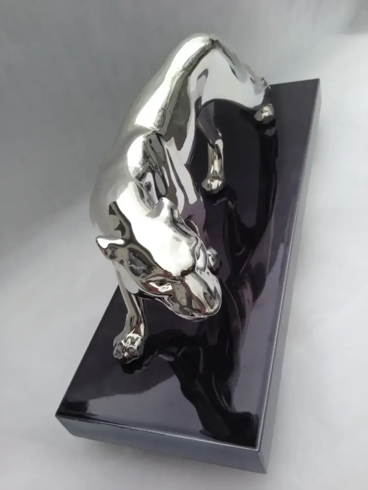 Chromage statuette bronze & marbre-3