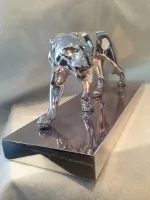 Chromage statuette bronze & marbre-4