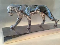 Chromage statuette bronze & marbre-8