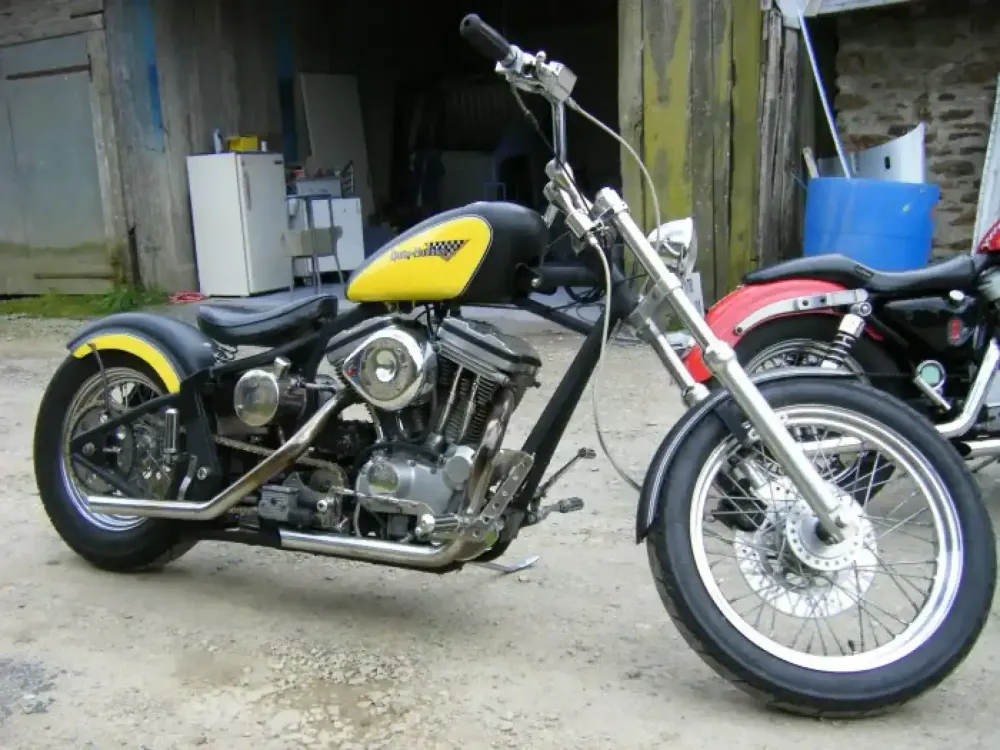 Harley Davidson – Noir mat & jaune nacré brillant