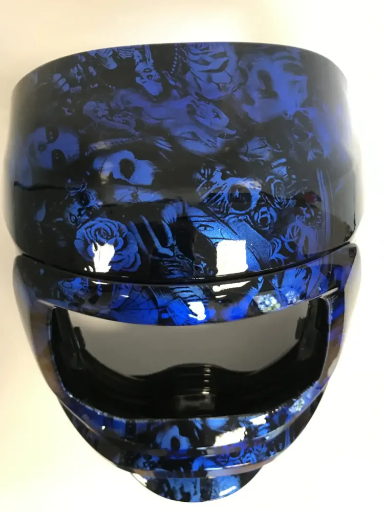 Hydrographie & aérographie sur cagoule de soudure -6