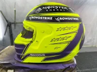 Casque Hamilton Mercedes 2022 – Jaune fluo mat (23)