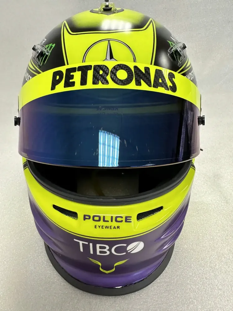 Casque Hamilton Mercedes 2022 – Jaune fluo mat (7)