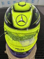 Casque Hamilton Mercedes 2022 – Jaune fluo mat (4)