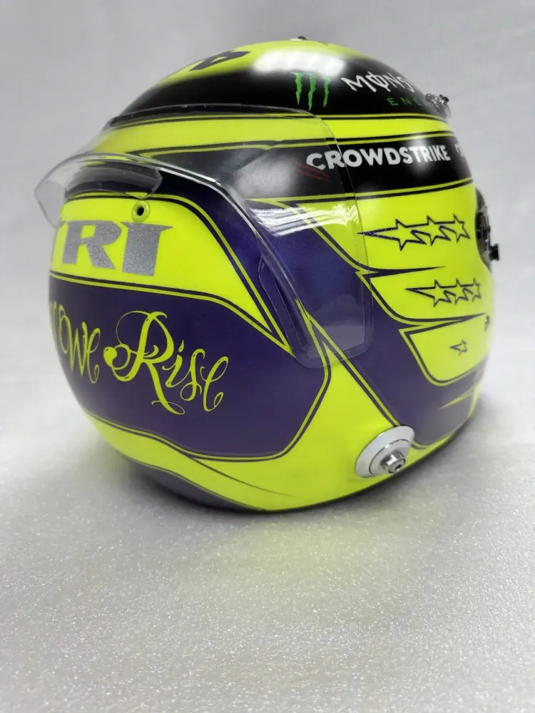 Casque Hamilton Mercedes 2022 – Jaune fluo mat (17)