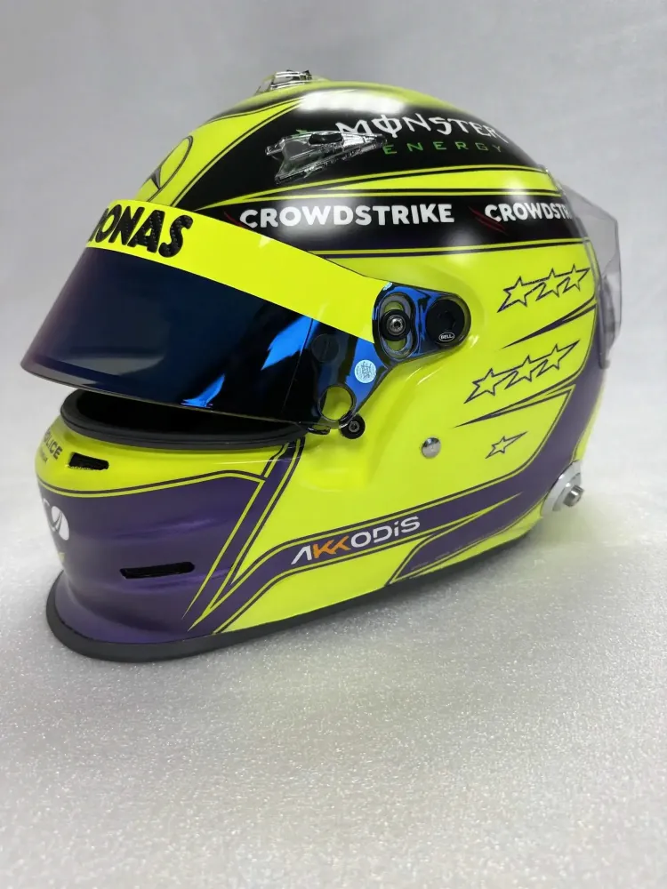 Casque Hamilton Mercedes 2022 – Jaune fluo mat (14)