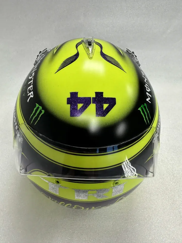 Casque Hamilton Mercedes 2022 – Jaune fluo mat (11)