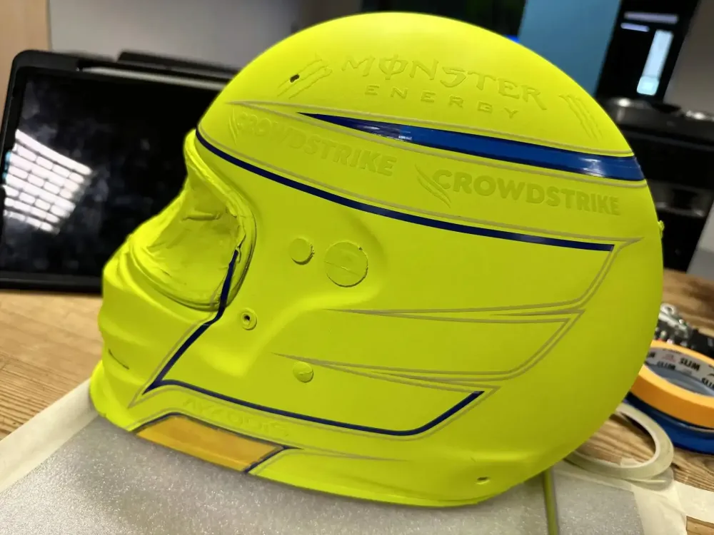 Casque Hamilton Mercedes 2022 – Jaune fluo mat (31)