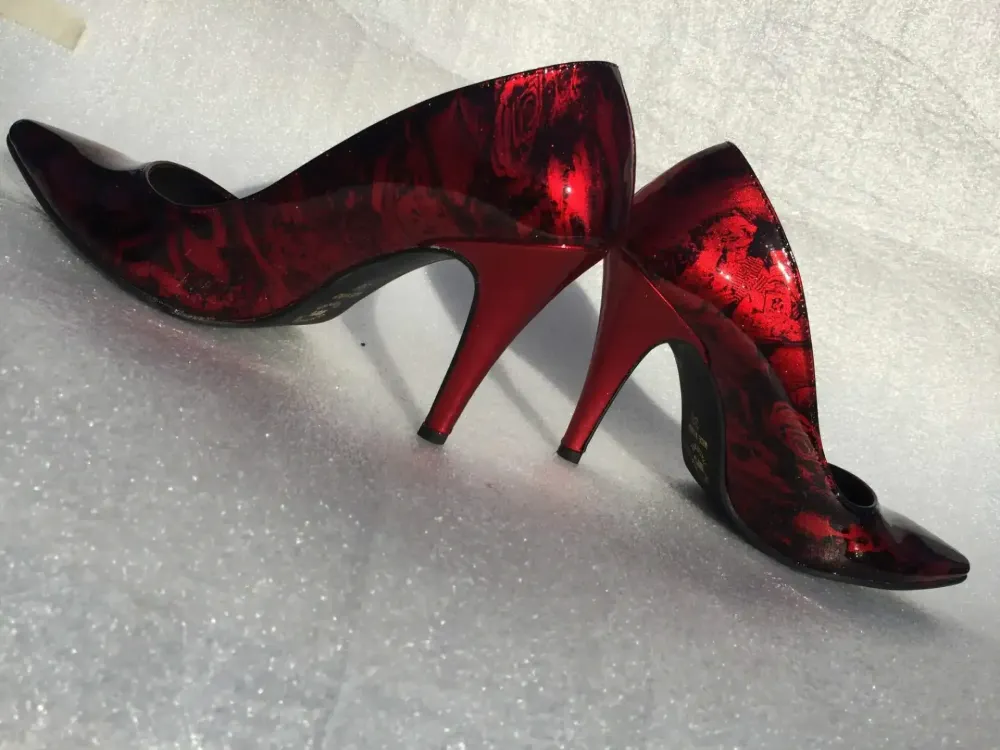 Hydrographie sur escarpins – Tattoo candy rouge-5