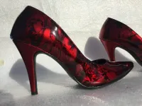 Hydrographie sur escarpins – Tattoo candy rouge-8