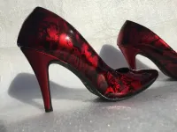 Hydrographie sur escarpins – Tattoo candy rouge-3
