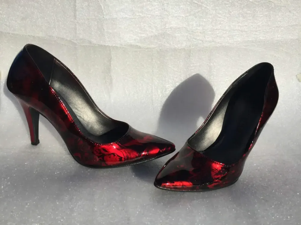 Hydrographie sur escarpins – Tattoo candy rouge-4