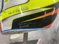 Casque karting – Fluo mat brillant & feuilles d’or (14)