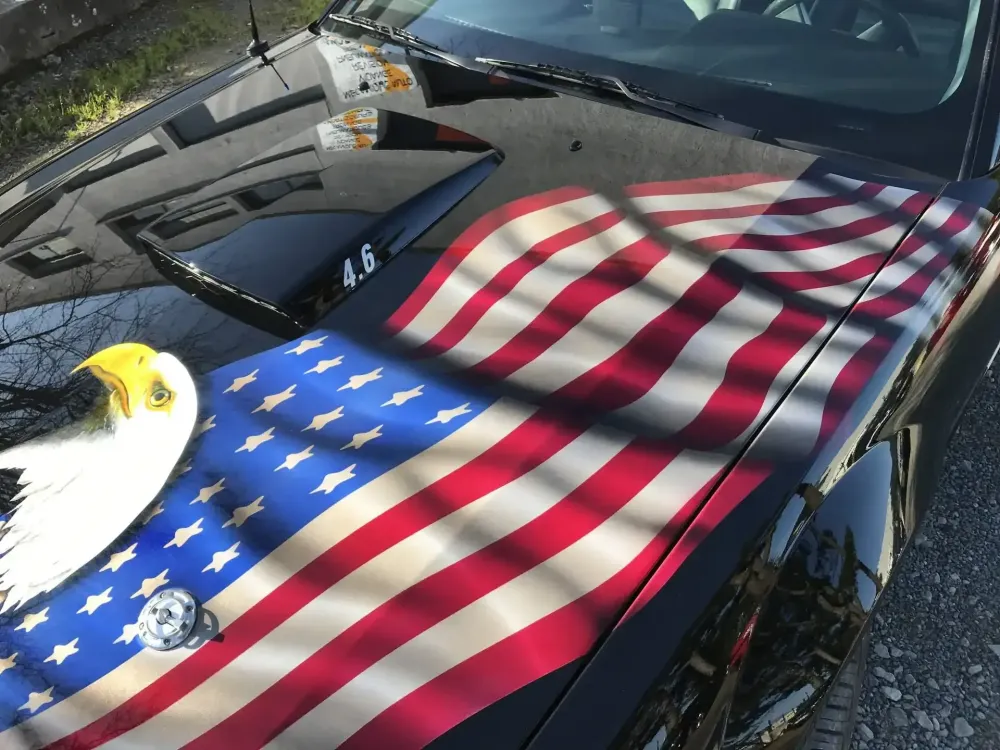 Mustang – Aérographie drapeau américain & aigle-56