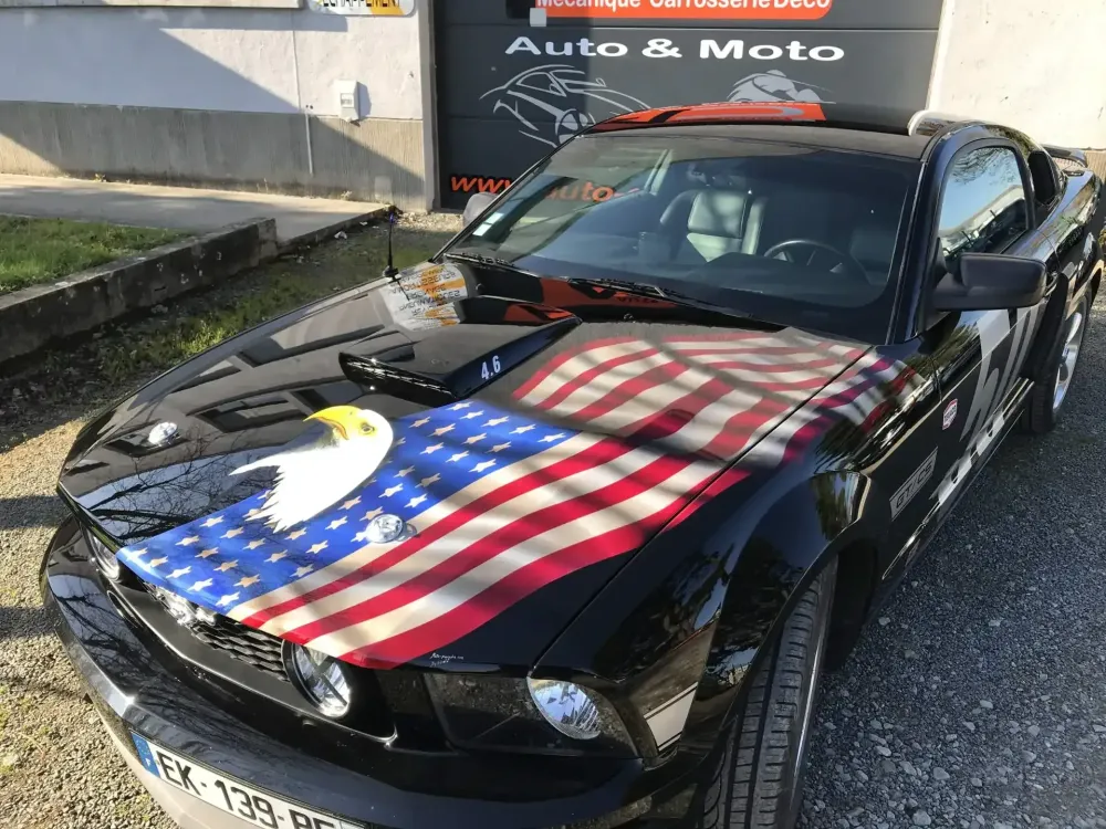 Mustang – Aérographie drapeau américain & aigle-52