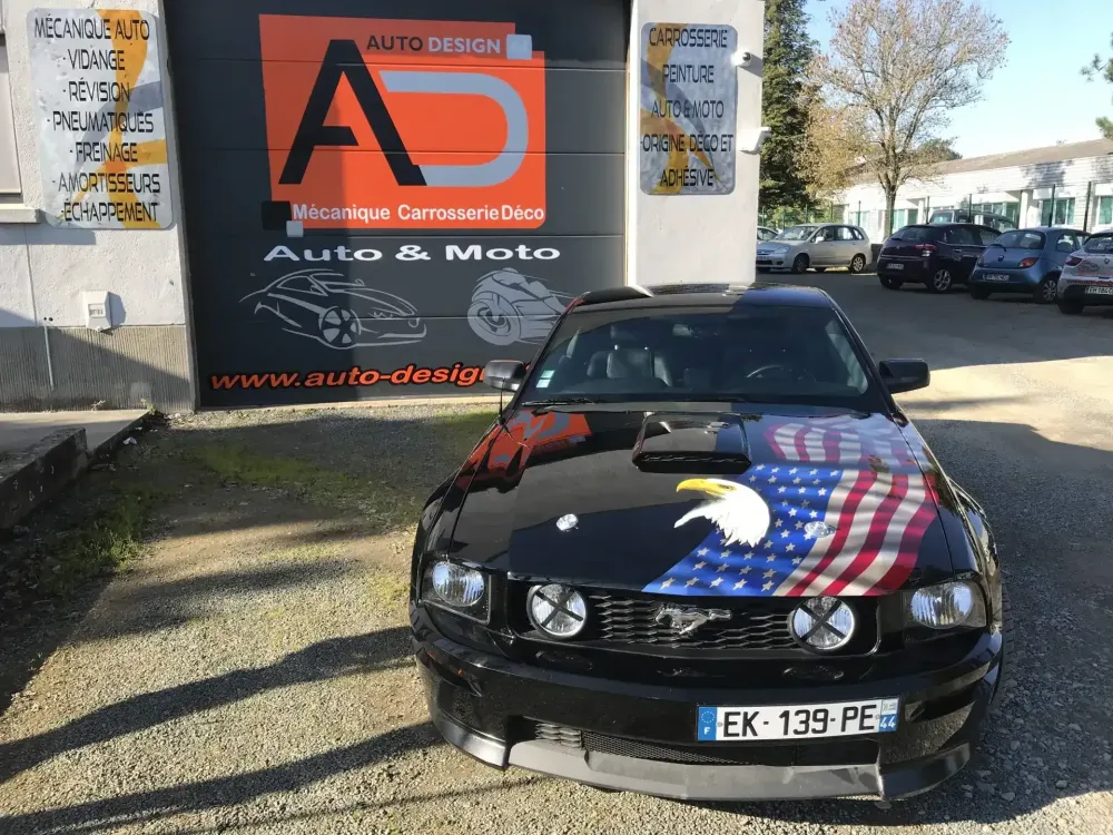 Mustang – Aérographie drapeau américain & aigle-54
