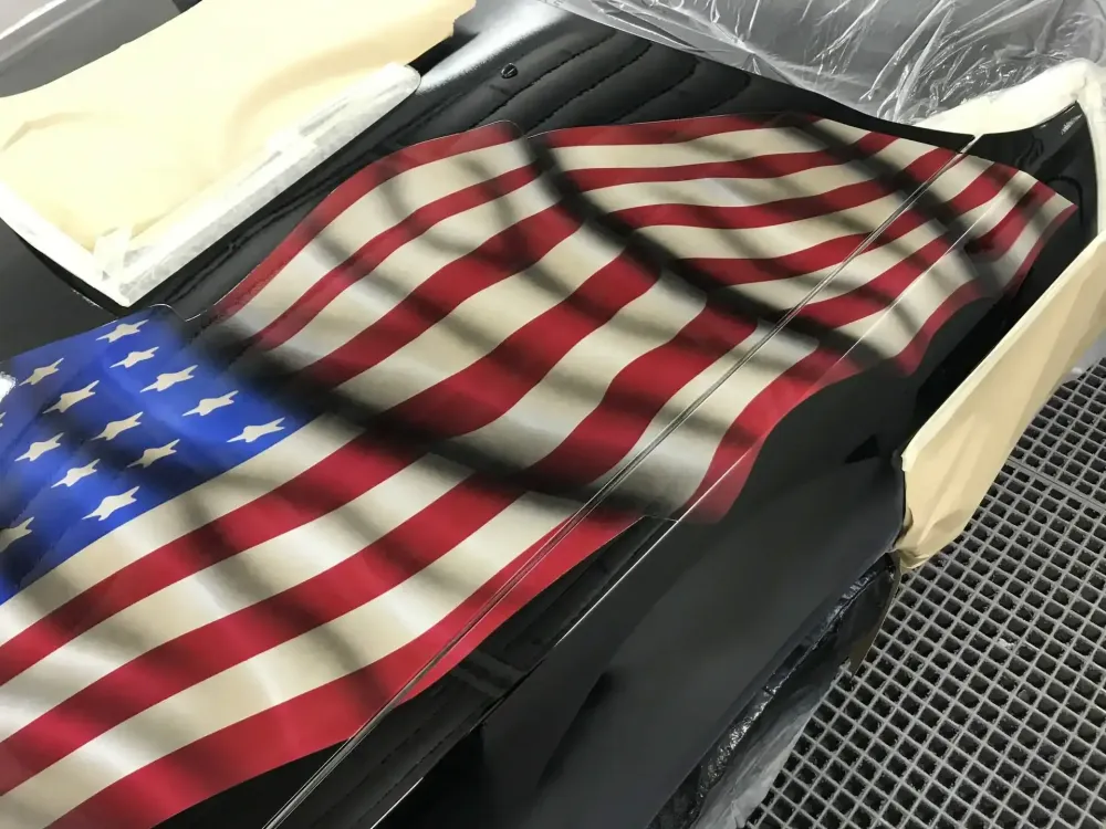 Mustang – Aérographie drapeau américain & aigle-46