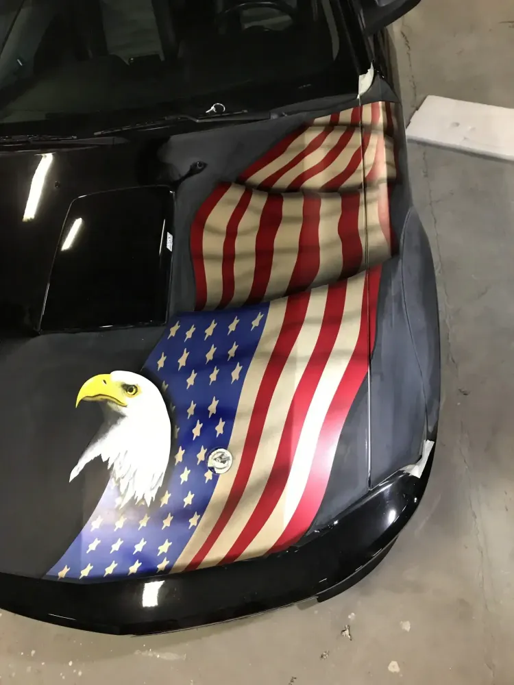 Mustang – Aérographie drapeau américain & aigle-24