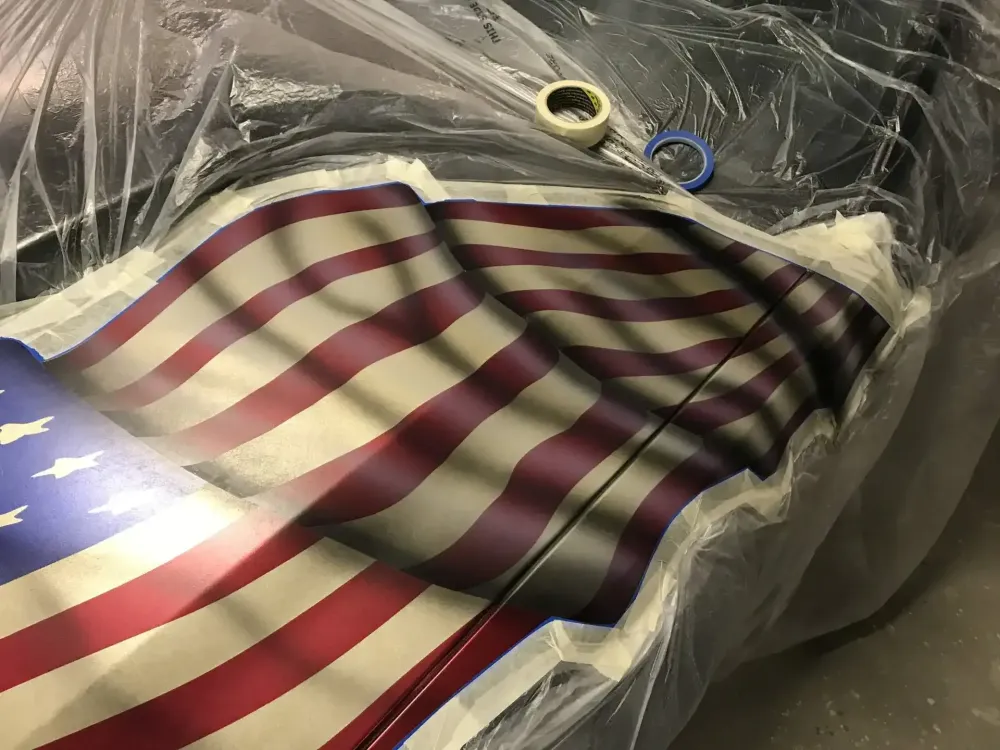 Mustang – Aérographie drapeau américain & aigle-29