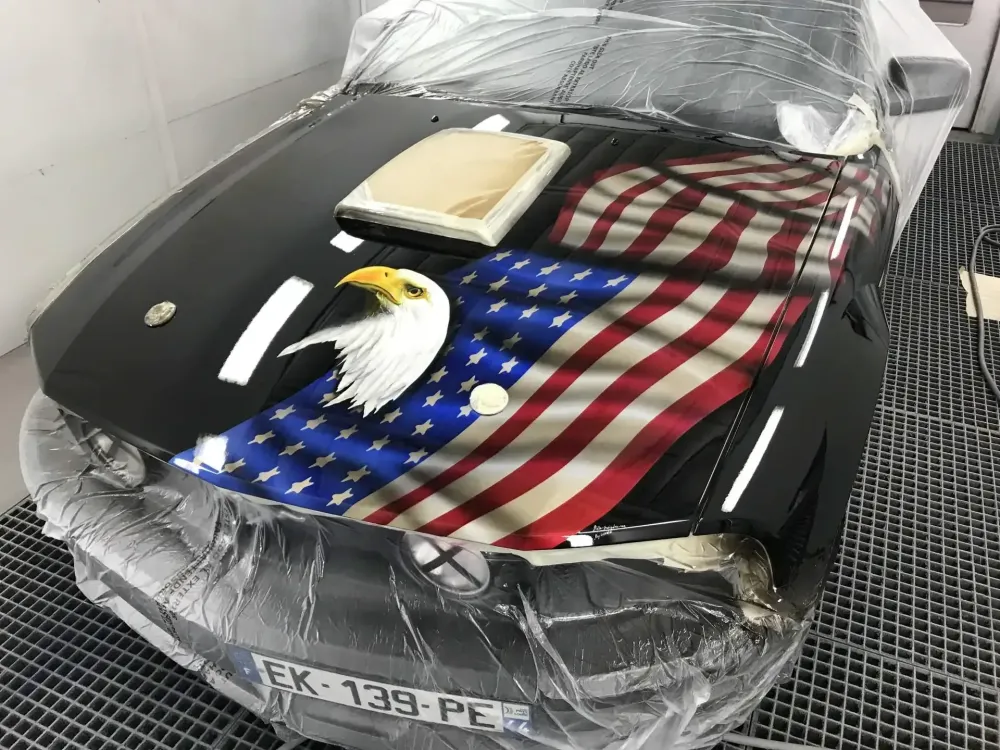 Mustang – Aérographie drapeau américain & aigle-47