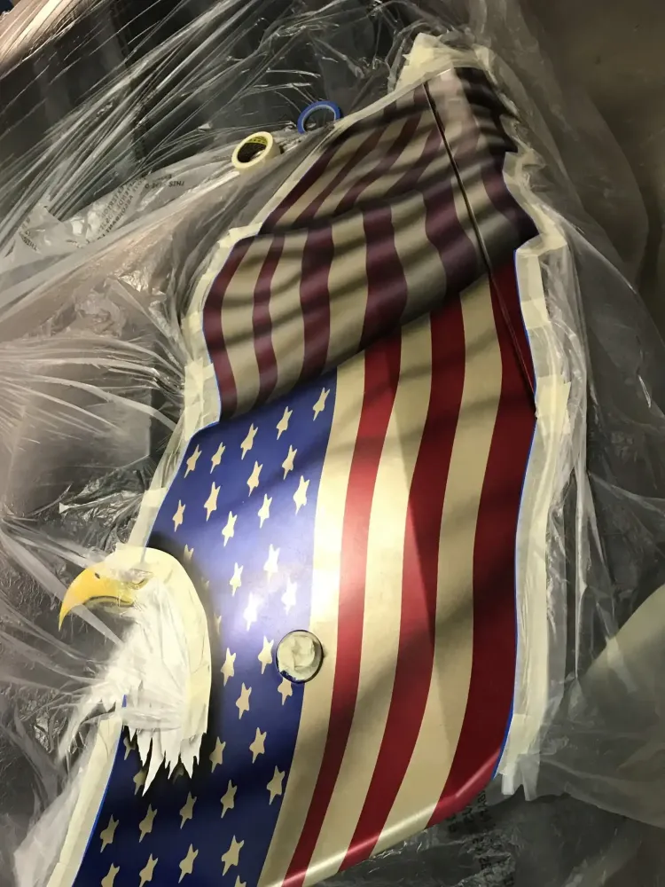 Mustang – Aérographie drapeau américain & aigle-28