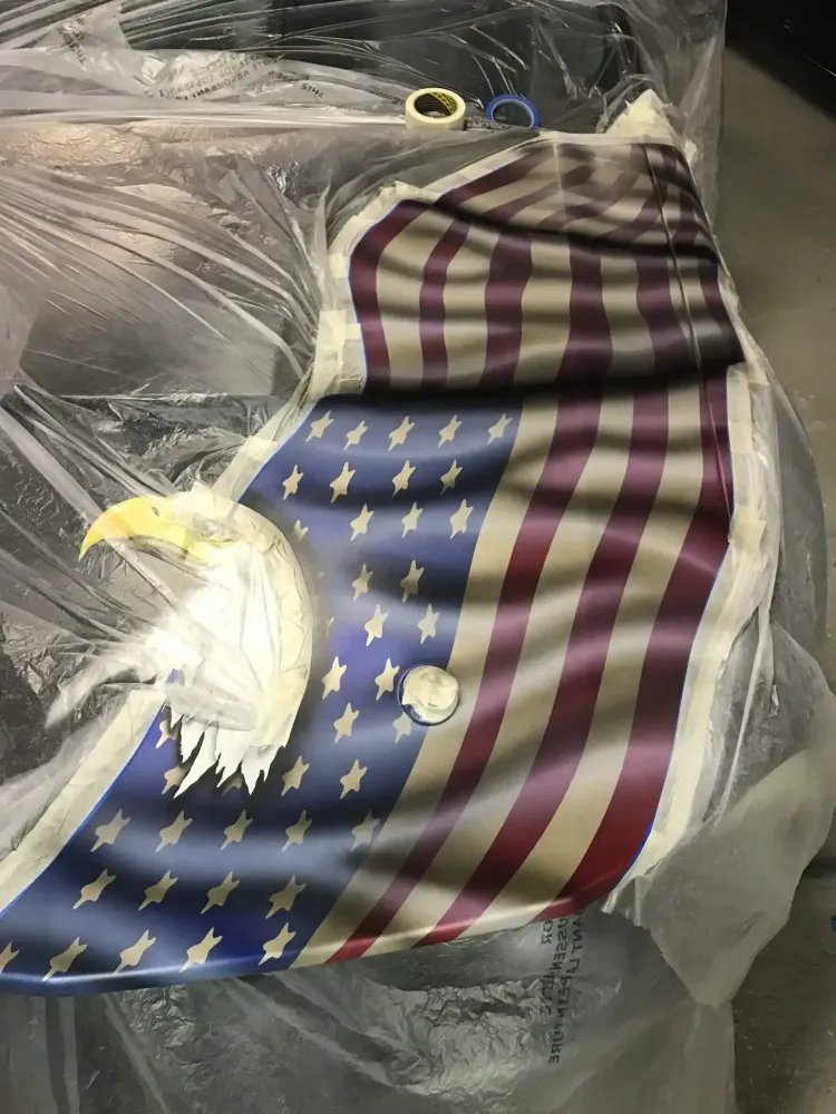 Mustang – Aérographie drapeau américain & aigle-30