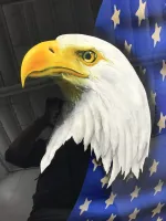 Mustang – Aérographie drapeau américain & aigle-32