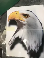 Mustang – Aérographie drapeau américain & aigle-3