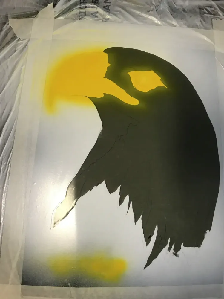 Mustang – Aérographie drapeau américain & aigle-4