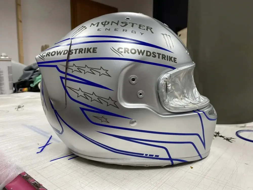 Casque Hamilton Mercedes 2021 – Noir mat & violet (26)