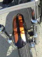 Harley Davidson – Peinture orange candy & paillettes or (14)