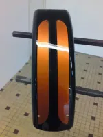 Harley Davidson – Peinture orange candy & paillettes or (18)