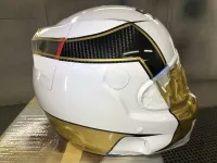 Casque compétition carbone – Or & blanc (38)