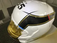 Casque compétition carbone – Or & blanc (37)