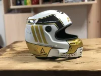 Casque compétition carbone – Or & blanc (41)