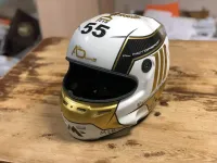 Casque compétition carbone – Or & blanc (40)