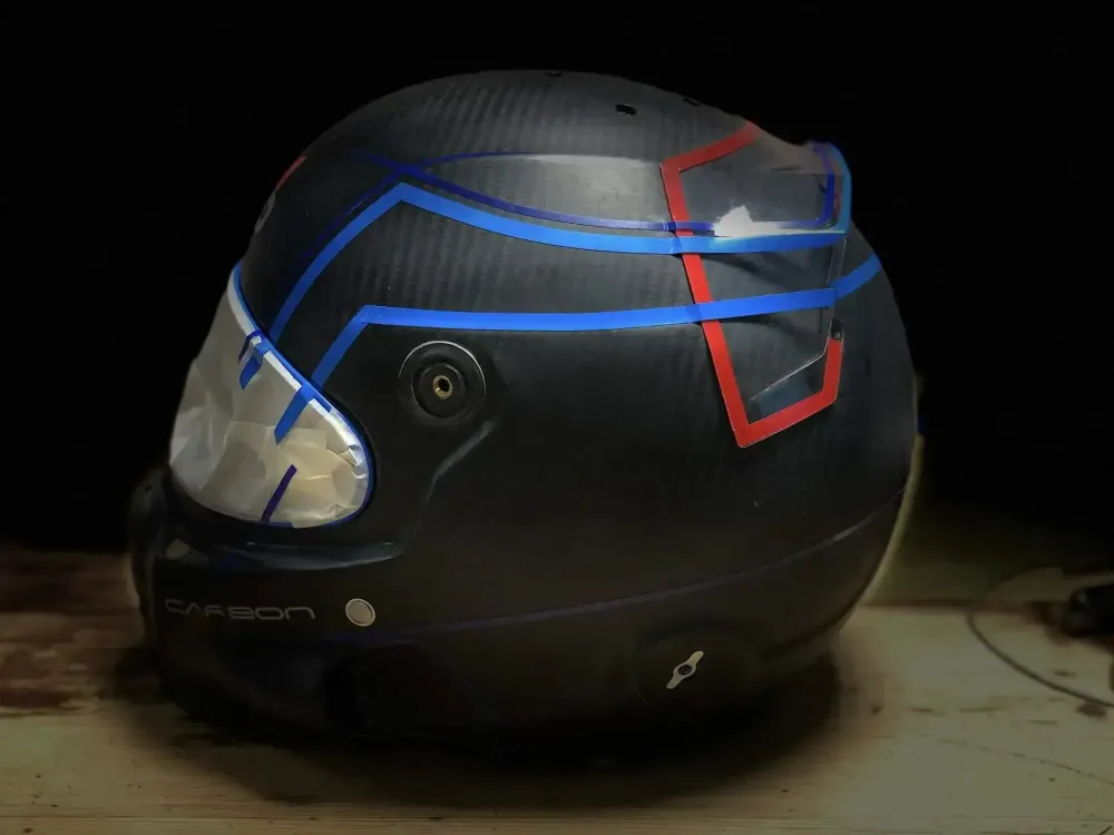 Casque compétition carbone – Or & blanc (29)