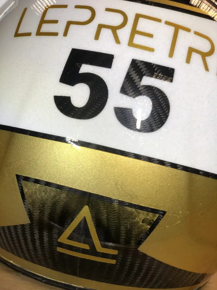 Casque compétition carbone – Or & blanc (28)