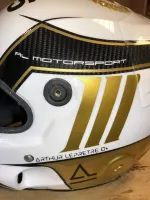 Casque compétition carbone – Or & blanc (27)